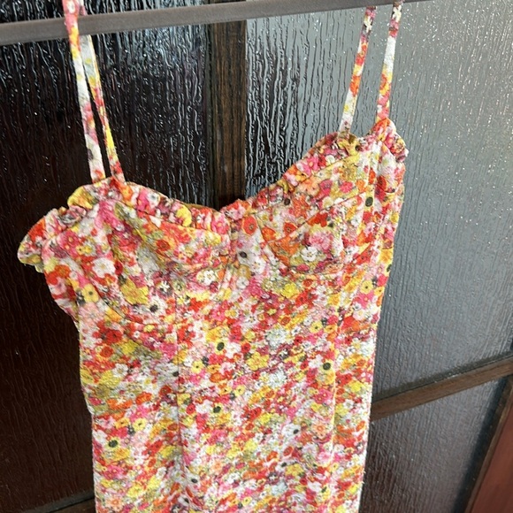 HUTCH Selene Floral Bustier Midi Dress Sweetheart Ditsy Floral Print | Small - Picture 6 of 11